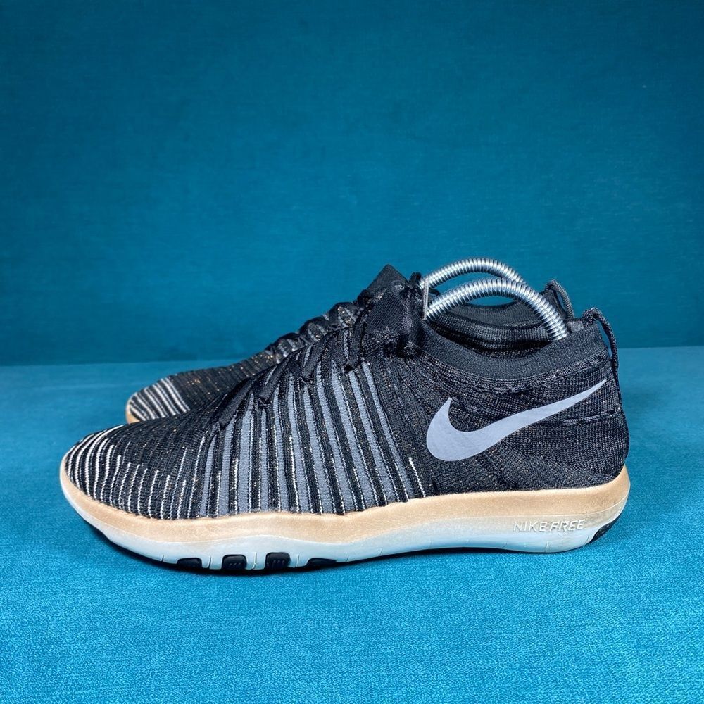 Size 10 - Women’s Nike Free Transform Flyknit black shoes